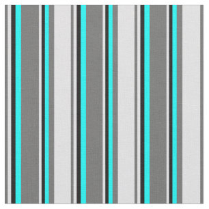 Tissu Gris Dim, Lavande, Gris Noir & Cyan