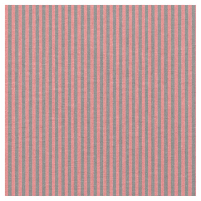 Tissu Gris et corail clair rayures de couleur (Fermer)