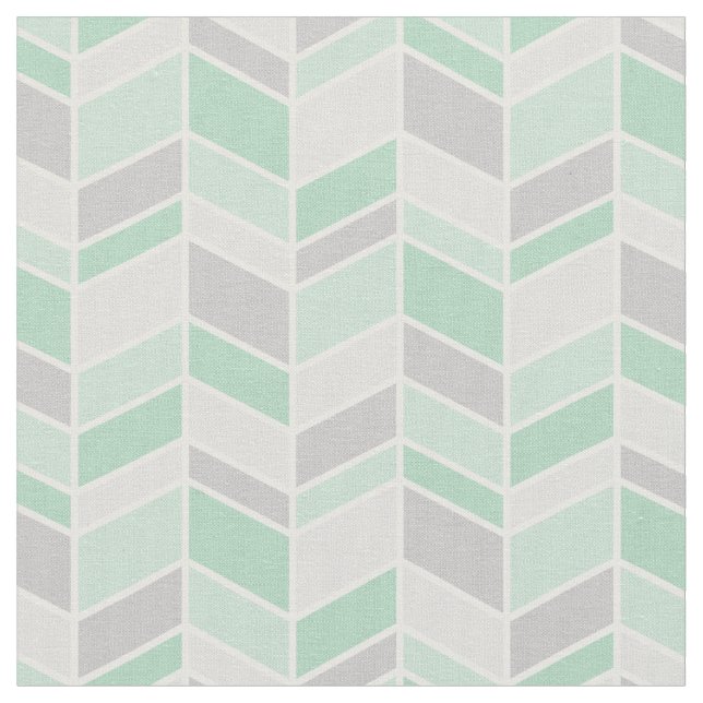 Tissu Gris et de mer Herringbone Chevron (Fermer)