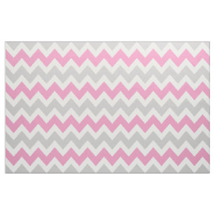 Tissu Gris et rose moderne Chevron Grande échelle