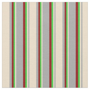 Tissu Gris foncé, bronzé, vert citron et rouge foncé