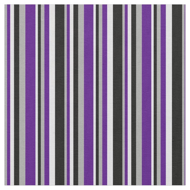 Tissu Gris foncé, Indigo, Lavande et lignes noires (Fermer)