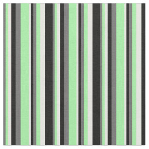 Tissu Gris foncé, vert, crème à la menthe et noir
