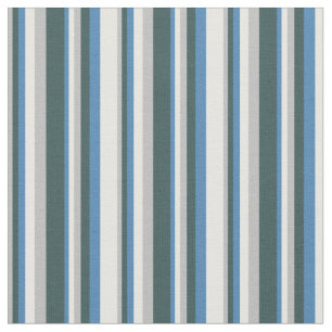 Tissu Gris, gris ardoise foncée, bleu et lignes de crème