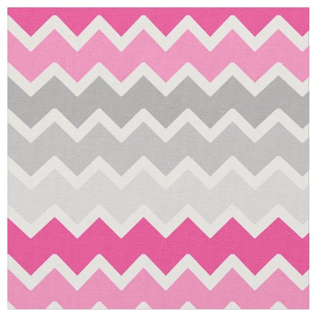 Tissu Gris gris rose chaud Ombre Motif Chevron Zigzag (Fermer)
