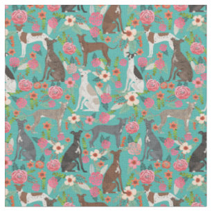 tissu gris italien vintage floral turquoise