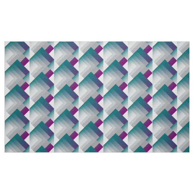 Tissu gris magenta turquoise (Fat Quarter)