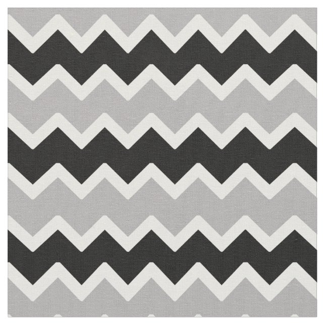 Tissu Gris noir Chevron Motif Zigzag (Fermer)