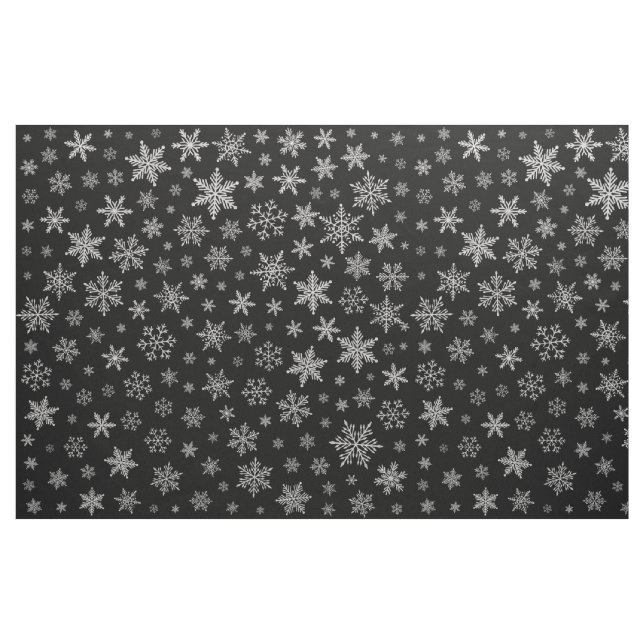 Tissu Gris noir et argenté du flocon de neige moderne 2 (Fat Quarter)