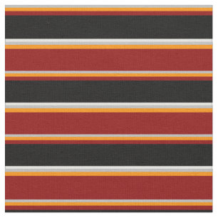 Tissu Gris, Orange foncé, Rouge foncé, Noir & Blanc