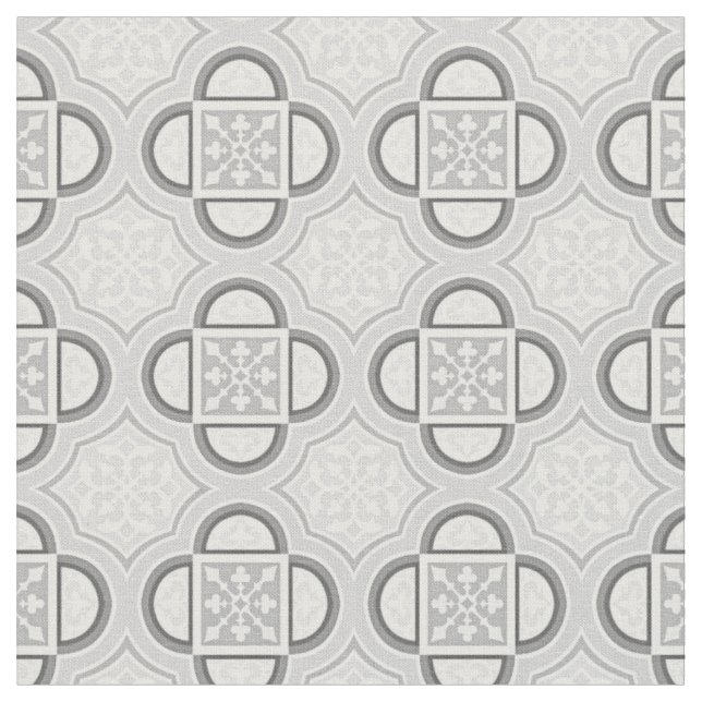 Tissu gris Quatrefoil (Fermer)