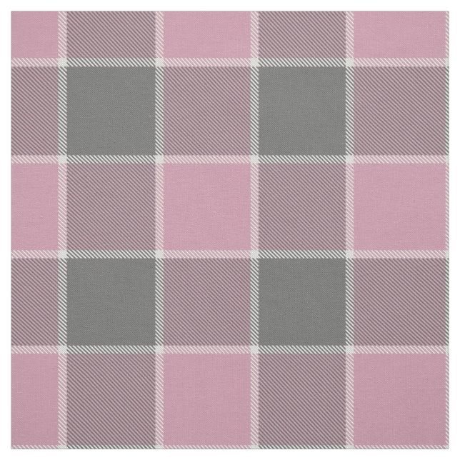 Tissu gris rose blanc à damiers plaid (Échantillon)