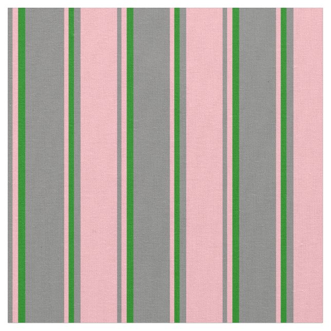 Tissu Gris, rose clair et Motif vert (Fermer)