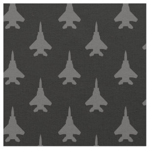 Tissu Gris sur le Motif de vol F-15E noir