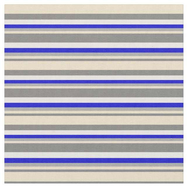Tissu Gris, Tan, Gris foncé, Bleu & Blanc Motif (Fermer)
