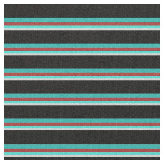 Tissu Gris, Turquoise, Brown, Vert de mer clair & Noir (Fermer)