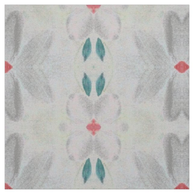 Tissu Gris Turquoise Et Rouge (Échantillon)