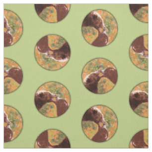 Tissu Grizzly Bear Mère et Cub Peinture Faune Art