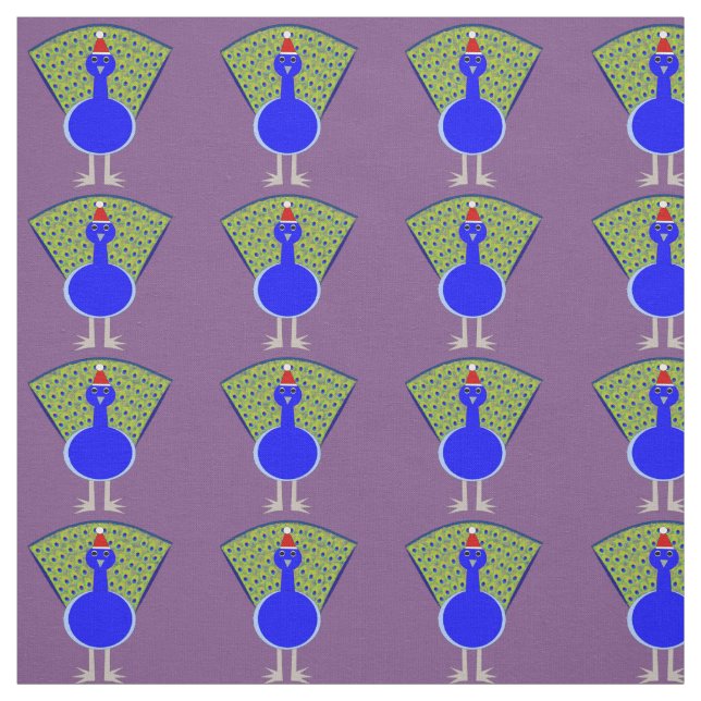 Tissu Gros paon de Noël (Échantillon)