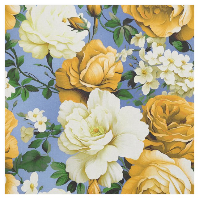 Tissu Gros Retro Yellow Rose Textile (Échantillon)