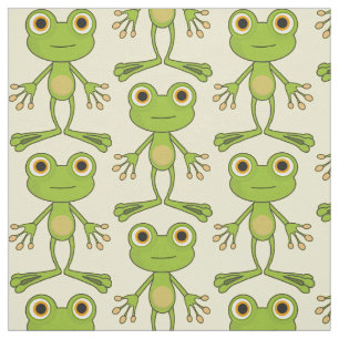 Tissu Grosses grenouilles animaux verts mignons modèle 