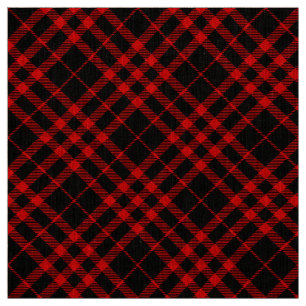 Tissu Grunge noir et rouge Motif Vintage Tartan