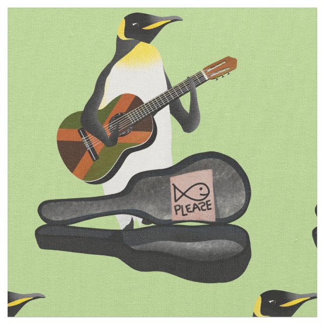 Tissu Guitare du roi Penguin Reggae (Fermer)