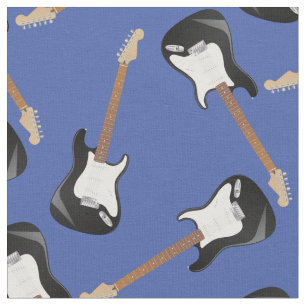 Tissu Guitare électrique Musique Musicien Décor Salle Bl