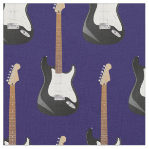 Tissu Guitare électrique Musique Musicien Décor Salle Bl
