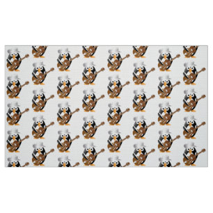 Tissu Guitariste pingouin