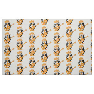 Tissu Guitariste pingouin
