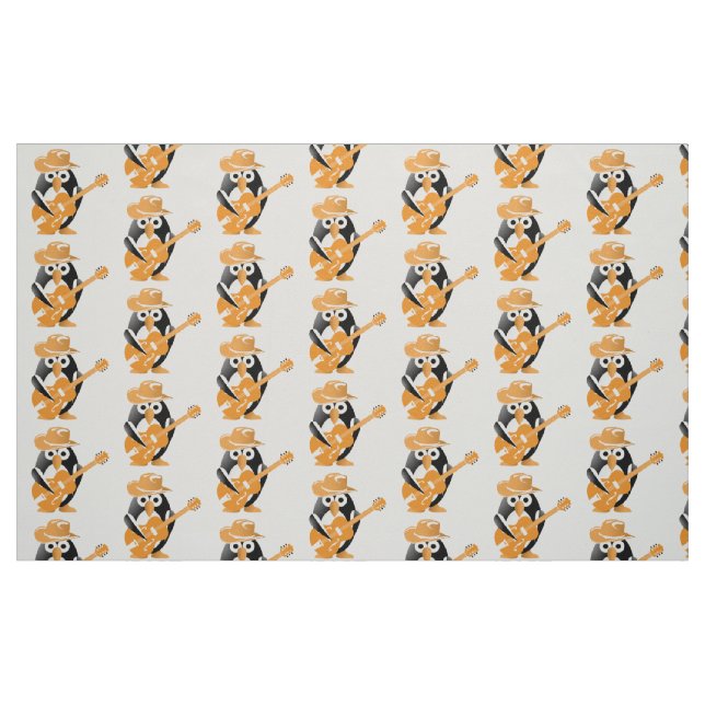 Tissu Guitariste pingouin (Fat Quarter)