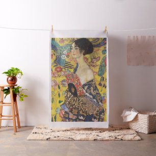 Tissu Gustav Klimt Lady With Fan Art Nouveau Painting