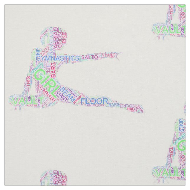 Tissu Gymnastique Word Art Version 2 Fabric (Échantillon)
