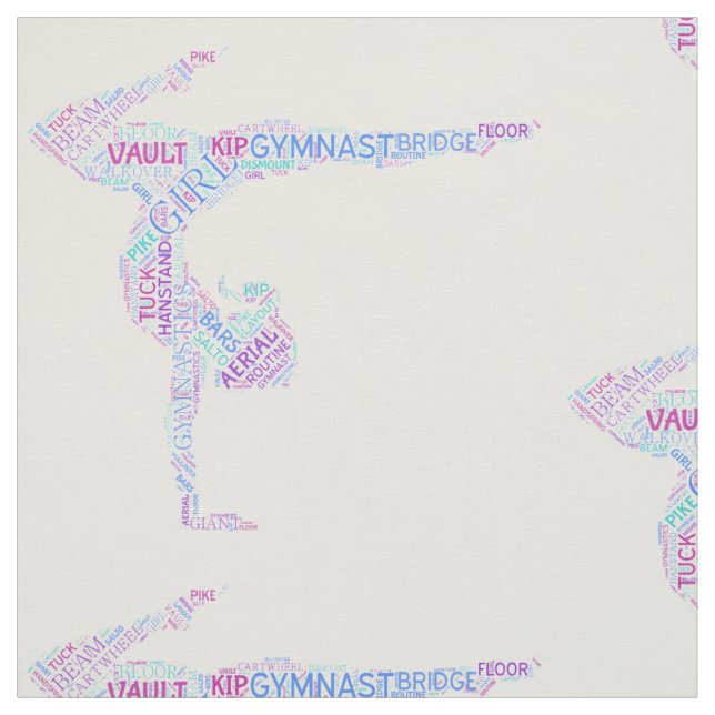 Tissu Gymnastique Word Art Version 4 Fabric (Échantillon)