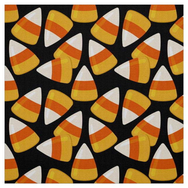 Tissu Halloween Candy Corn Noir (Échantillon)