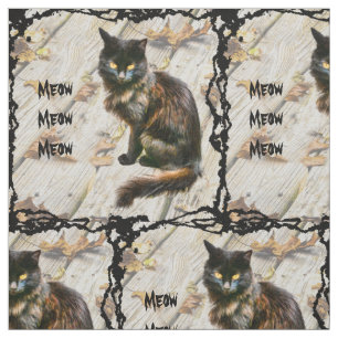 Tissu Halloween Chat noir Animaux de compagnie Photo Feu