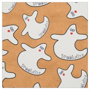 Tissu Halloween Cute Diva Ghost Random Motif Orange