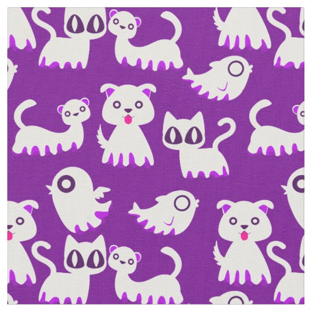 Tissu halloween fantôme chien furet violet chien (Fermer)