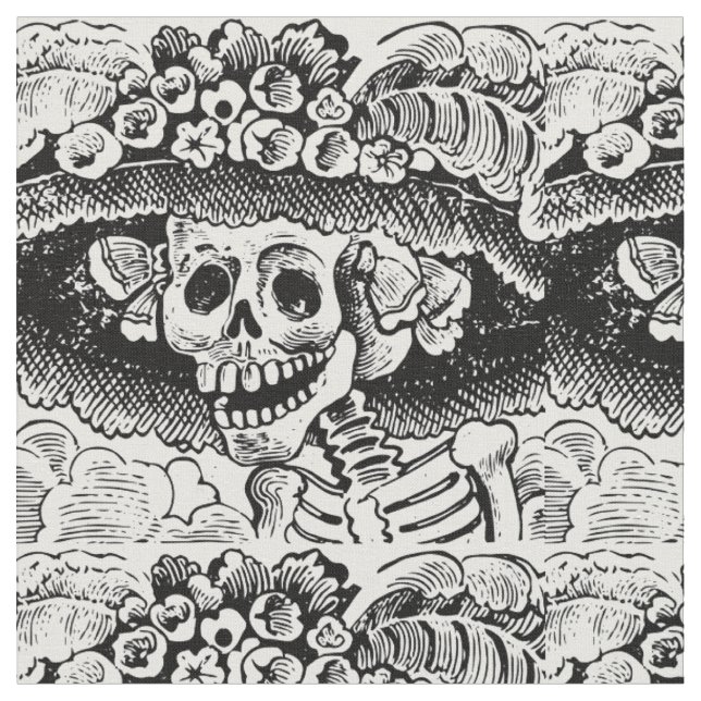 Tissu Halloween florale Vintage (Fermer)