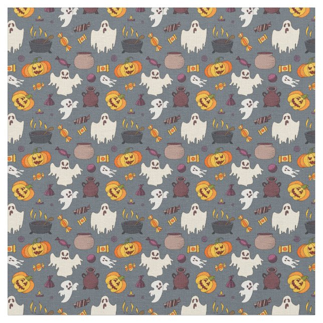 Tissu Halloween Ghosts Citrouilles Cauldrons et plus (Fermer)