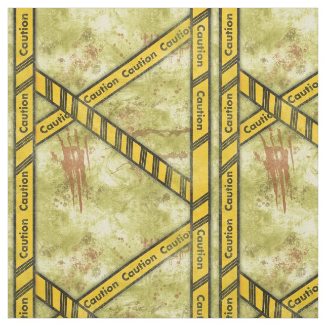 Tissu Halloween grungy Caution (Échantillon)