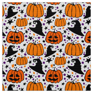 Tissu Halloween Jack O'Lantern Et Casquette De Sorcière
