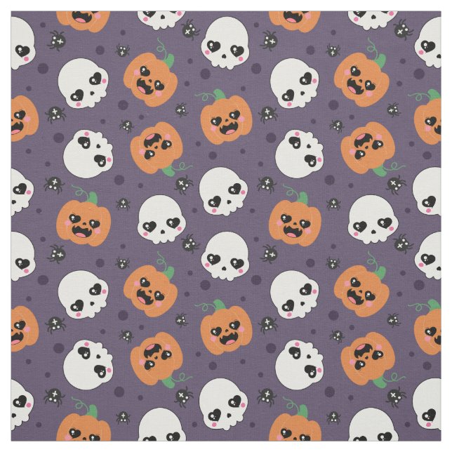 Tissu Halloween Kawaii Motif (Échantillon)