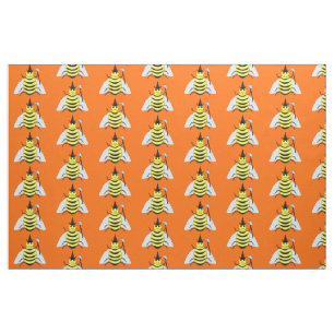 Tissu Halloween Magic Bee Witch Orange