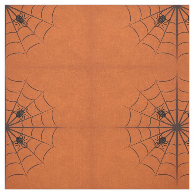 Tissu Halloween Spider Web Combed Cotton Fabric (Échantillon)