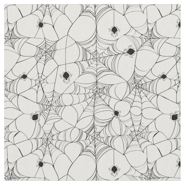Tissu Halloween Web Black Spider (Fermer)