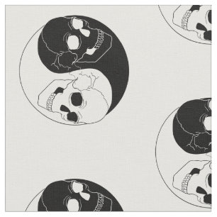 Tissu halloween yin yang crâne gothique déplaisant