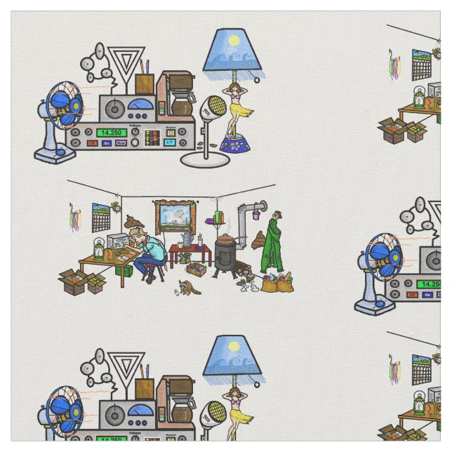 Tissu Ham Radio Crazy Shack et Rig Fabric (Fermer)