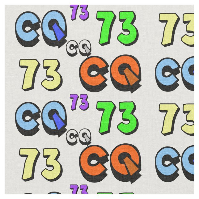 Tissu Ham Radio Fabric 73 et CQ (Fermer)